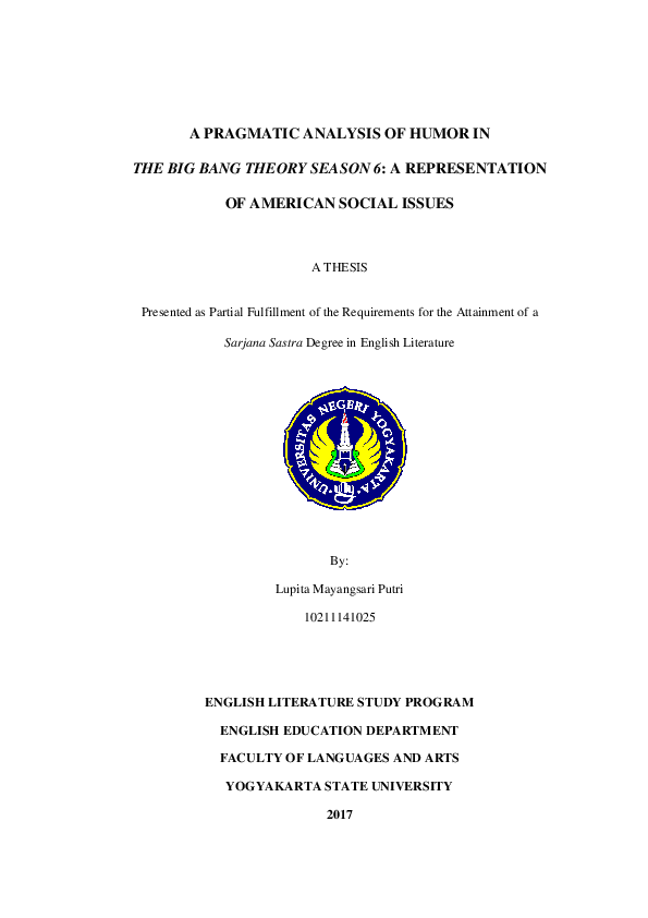(PDF) A Pragmatics Analysis of Humor in The Big Bang Theory Season 6: a ...
