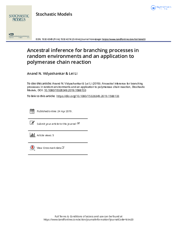 (PDF) Ancestral inference for branching processes in random ...