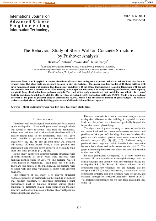 (PDF) The Behaviour Study of Shear Wall on Concrete Structure by ...