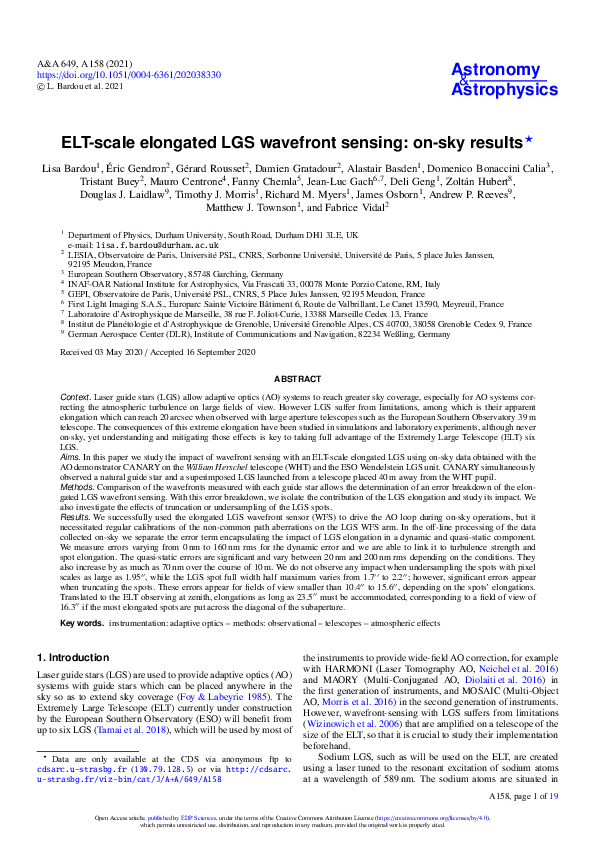 (PDF) ELT-scale elongated LGS wavefront sensing: on-sky results