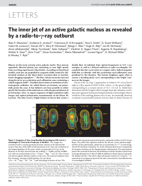 (PDF) The inner jet of an active galactic nucleus as revealed by a ...