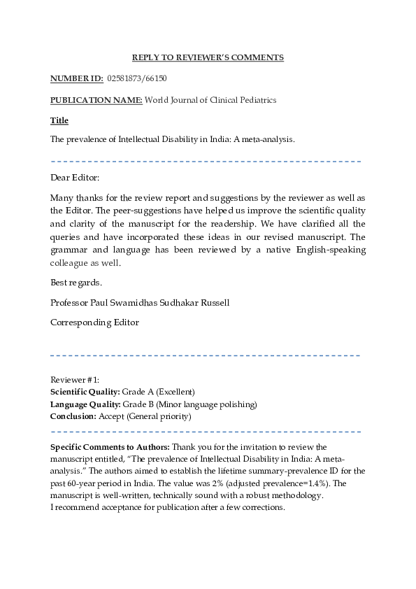 Prevalence Of Intellectual Disability