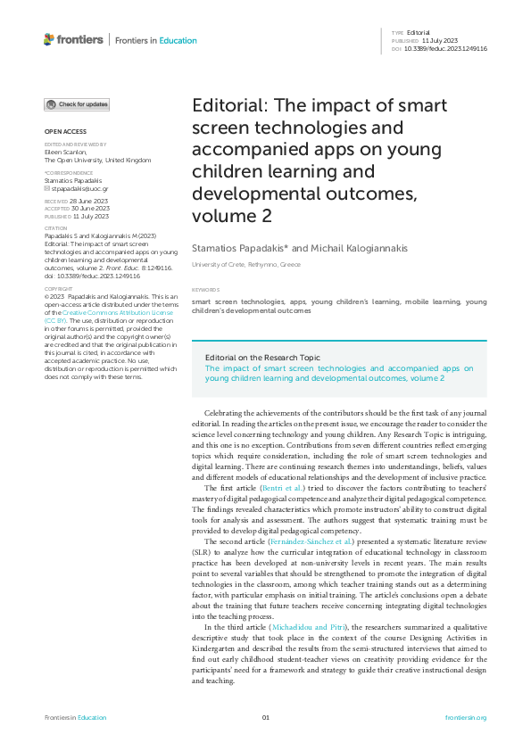 (PDF) Editorial: The impact of smart screen technologies and ...