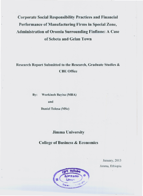 (PDF) Corporate social responsibility practices and financial ...