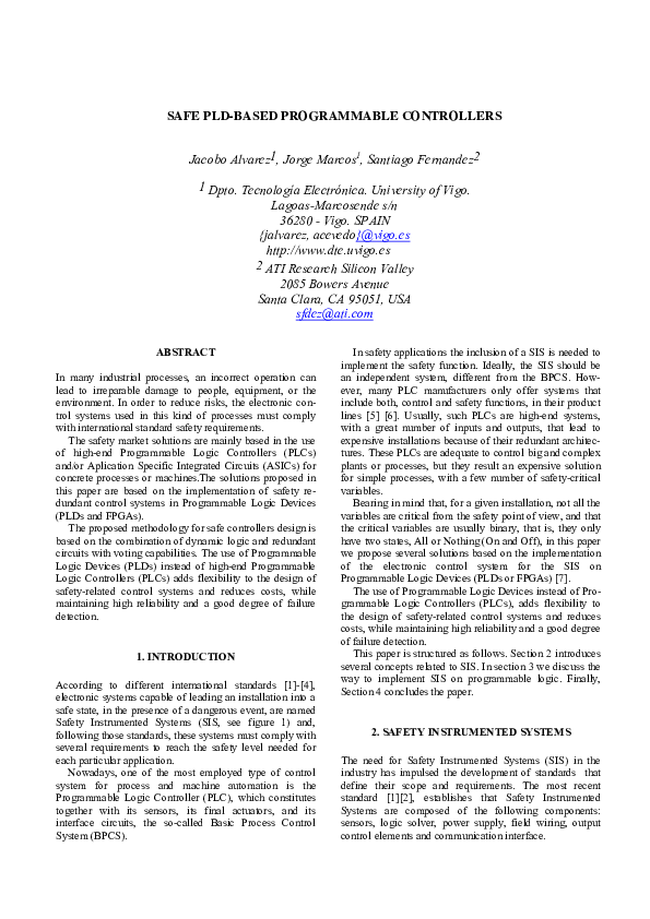 (PDF) Safe PLD-based programmable controllers