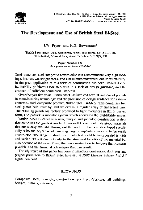(PDF) The development and use of British steel bi-steel