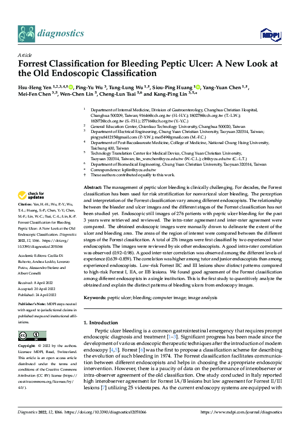 (PDF) Forrest Classification for Bleeding Peptic Ulcer: A New Look at ...