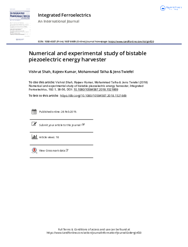 (PDF) Numerical and experimental study of bistable plates for morphing ...