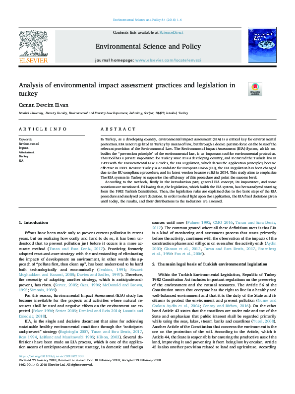 (PDF) Analysis of environmental impact assessment practices and ...