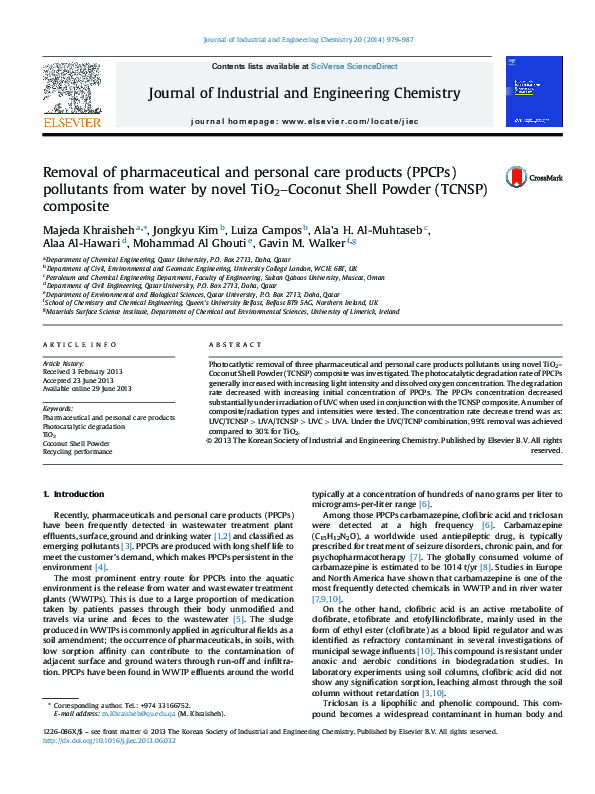 (PDF) Removal of Pharmaceutical and Personal Care Products in Aquatic ...