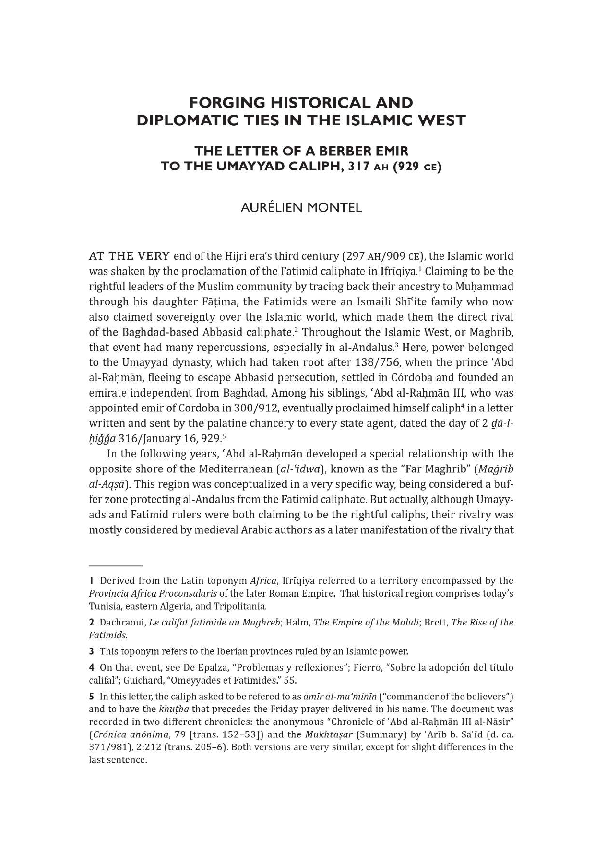 (PDF) Forging Historical and Diplomatic Ties in the Islamic West. The ...