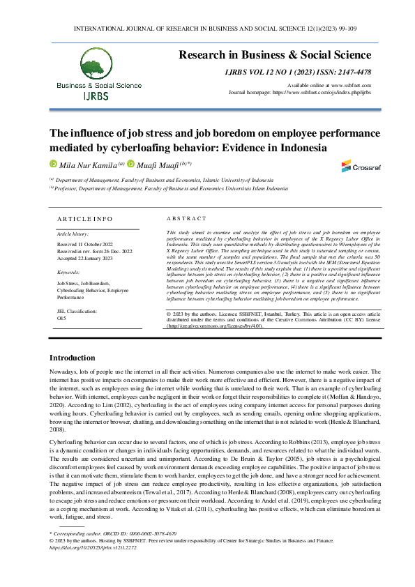 (PDF) The influence of job stress and job boredom on employee ...