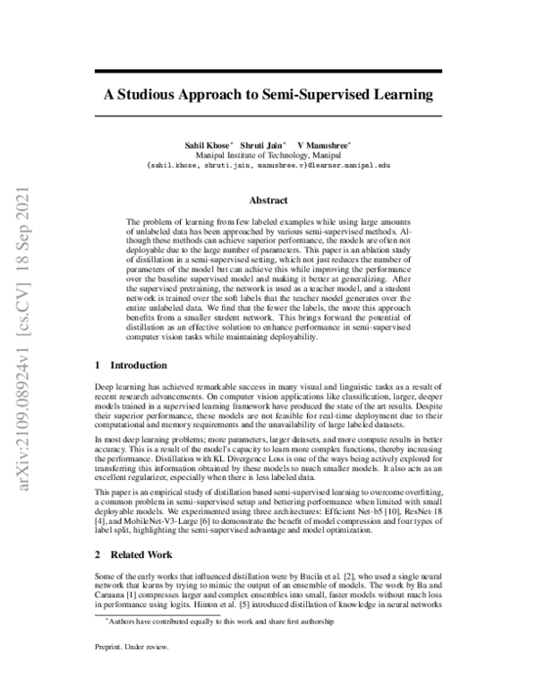 (PDF) A Studious Approach to Semi-Supervised Learning