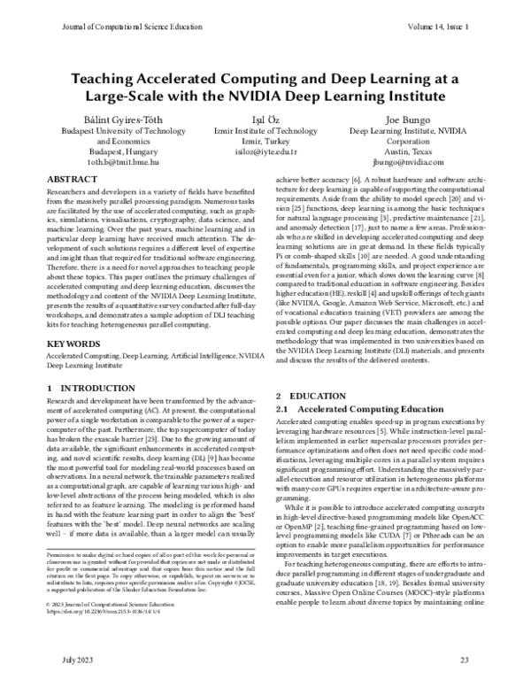 (PDF) Teaching Accelerated Computing and Deep Learning at a Large-Scale ...