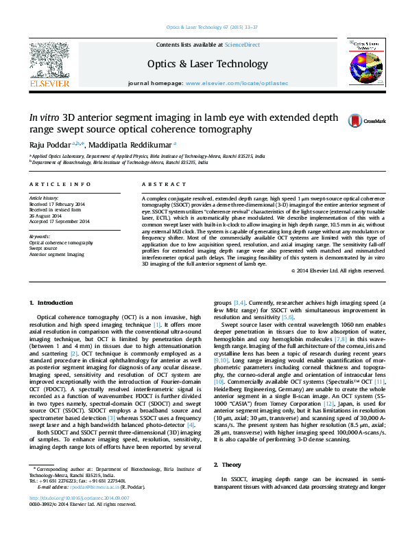 (PDF) In vitro 3D anterior segment imaging in lamb eye with extended ...