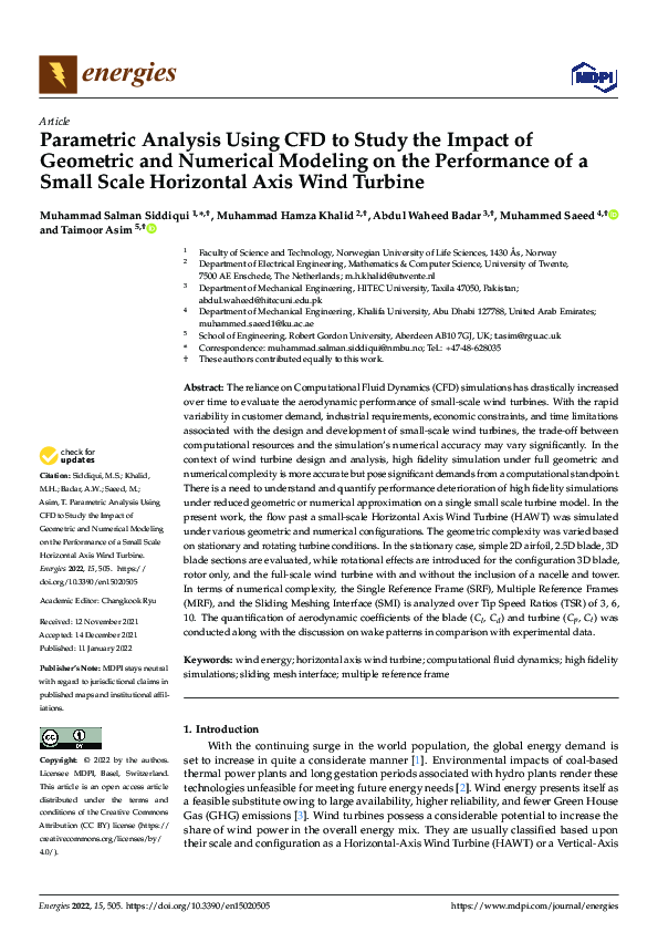 (PDF) Parametric Analysis Using CFD to Study the Impact of Geometric ...