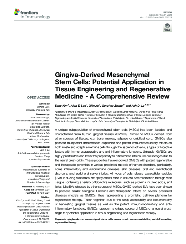 (PDF) Gingiva-Derived Mesenchymal Stem Cells: Potential Application in ...