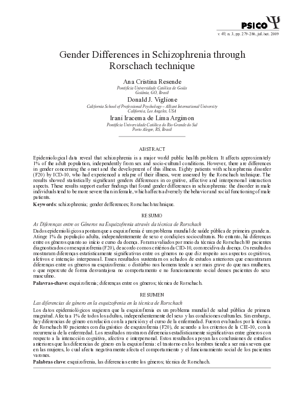 (PDF) Gender differences in schizophrenia through Rorschach technique ...