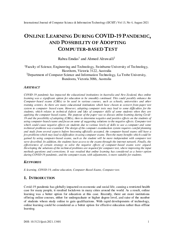 (PDF) Online Learning During Covid-19 Pandemic