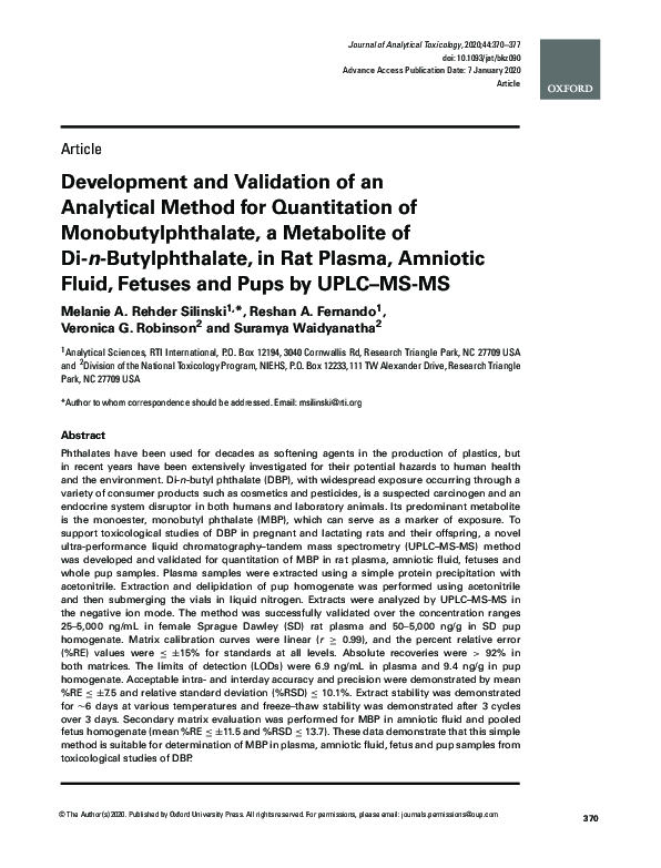 (PDF) Development and Validation of an Analytical Method for ...