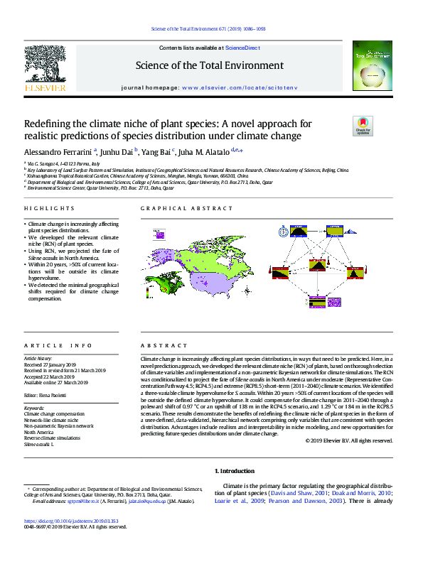 (PDF) Redefining the climate niche of plant species: A novel approach ...