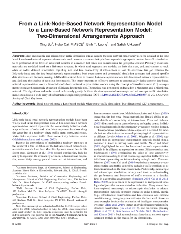 (PDF) From a Link-Node-Based Network Representation Model to a Lane ...