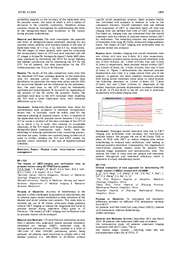 (PDF) EP-1729: The impact of CBCT-imaging and verification time on ...