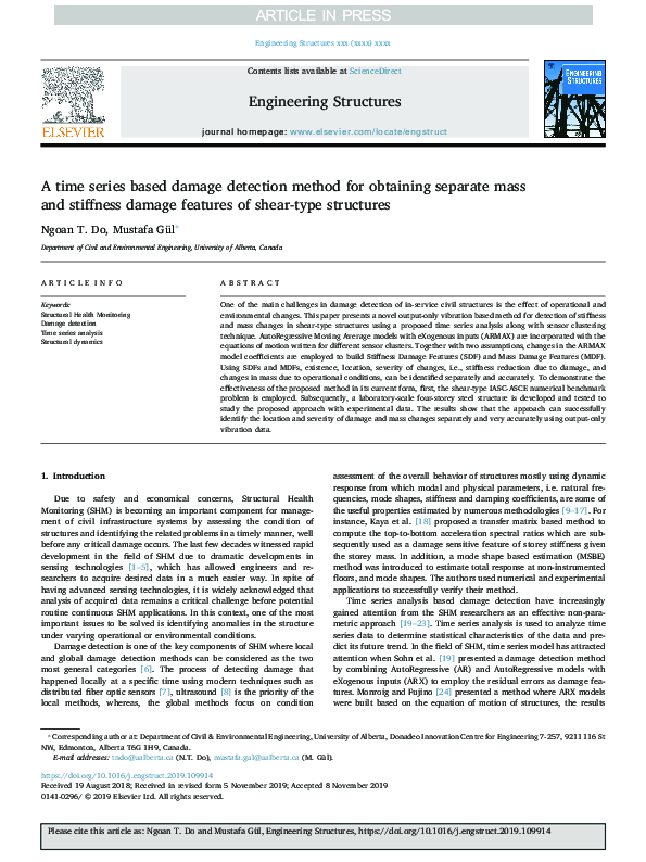 (PDF) A time series based damage detection method for obtaining ...