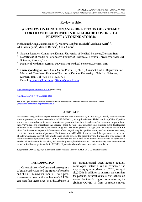 (PDF) A review on function and side effects of systemic corticosteroids ...