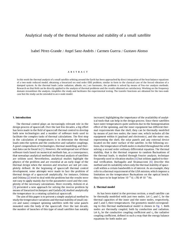 (PDF) Analytical study of the thermal behaviour and stability of a ...