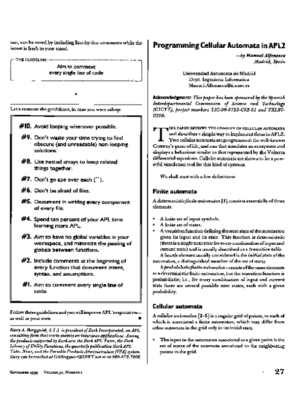 (PDF) Programming cellular automata in APL2