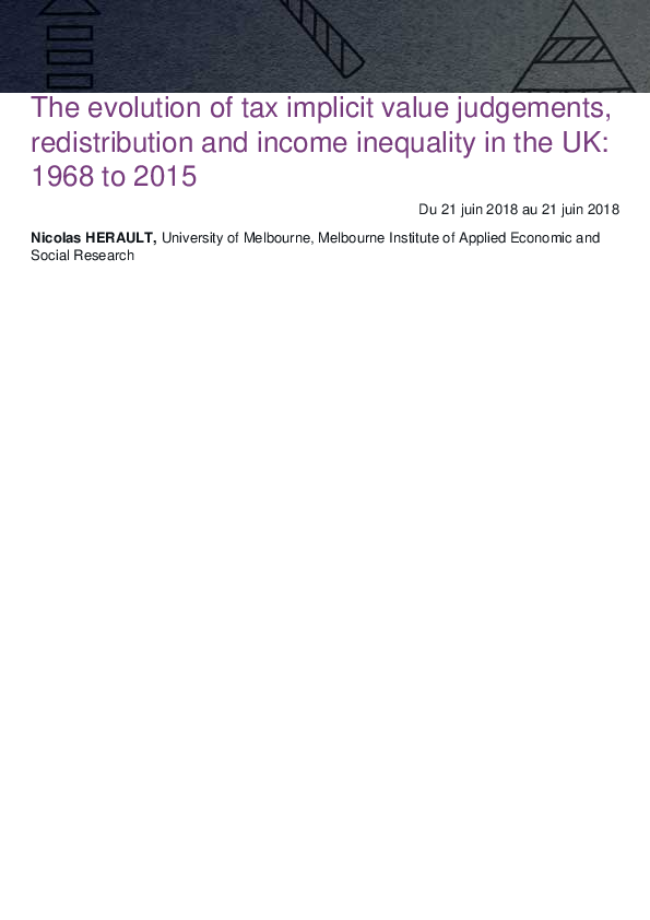 (PDF) The evolution of tax implicit value judgements, redistribution ...