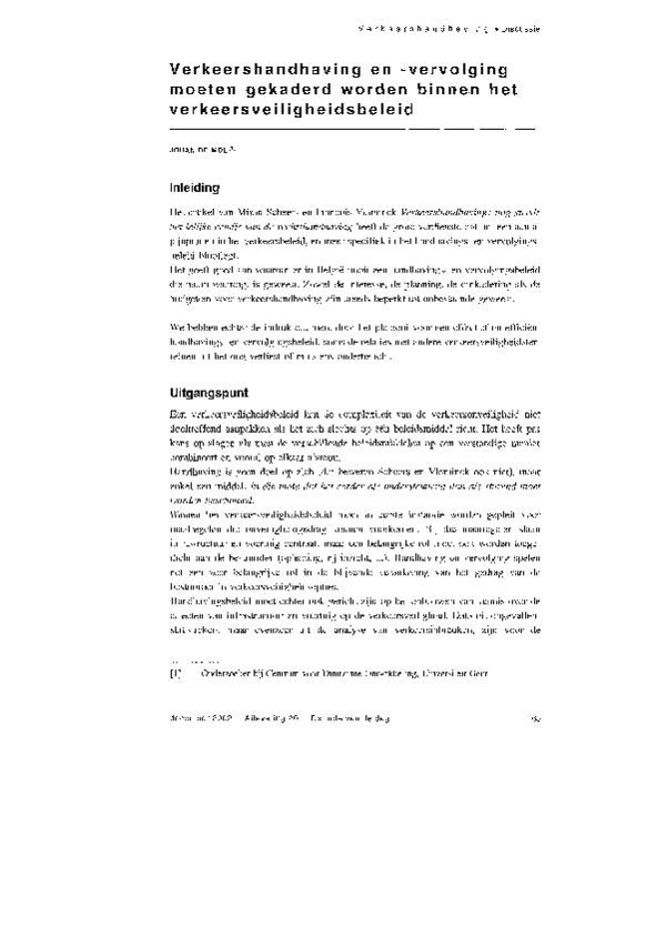 (PDF) Verkeershandhaving en-vervolging moeten gekaderd worden binnen ...