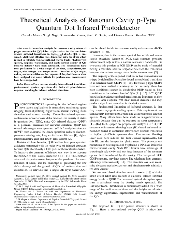(PDF) Theoretical Analysis of Resonant Cavity p-Type Quantum Dot ...