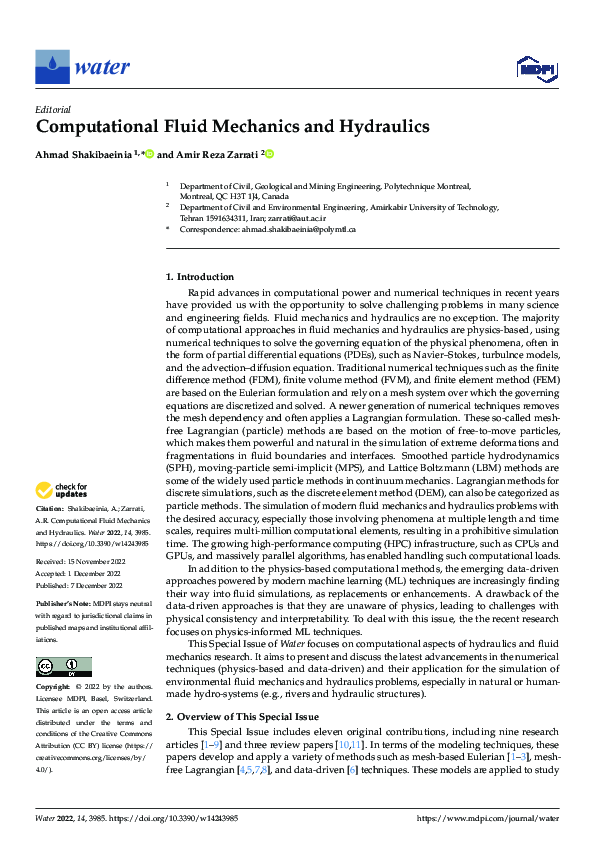 (PDF) Computational Fluid Mechanics and Hydraulics