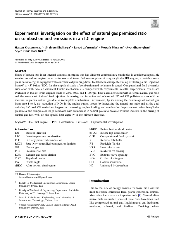 (PDF) Experimental investigation on the effect of natural gas premixed ...
