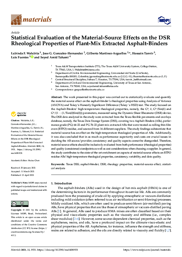 (PDF) Statistical Evaluation of the Material-Source Effects on the DSR ...