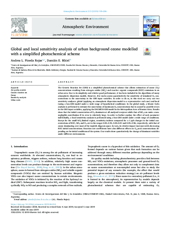 (PDF) Global and local sensitivity analysis of urban background ozone ...