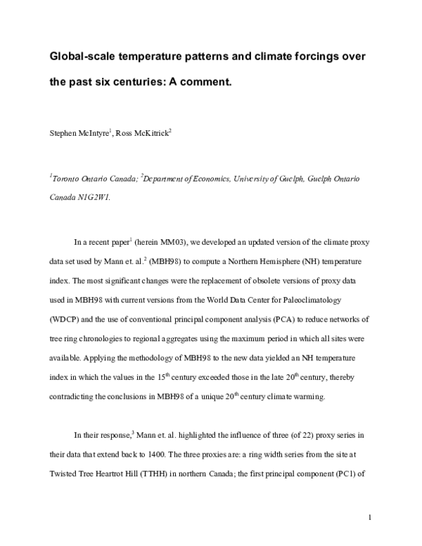 (PDF) Global-scale temperature patterns and climate forcings over the ...