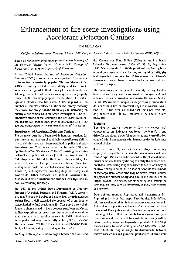 (PDF) Enhancement of fire scene investigations using Accelerant ...