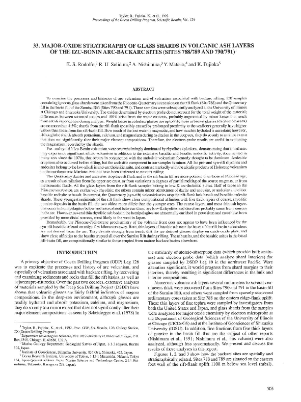 (PDF) Major-Oxide Stratigraphy of Glass Shards in Volcanic Ash Layers ...