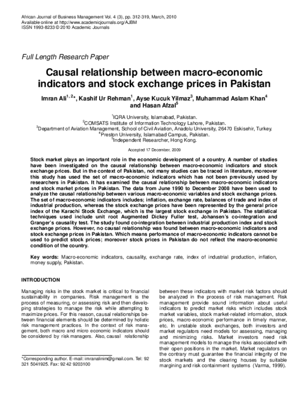 (PDF) Causal Relationship between Macro-Economic Indicators and Stock ...