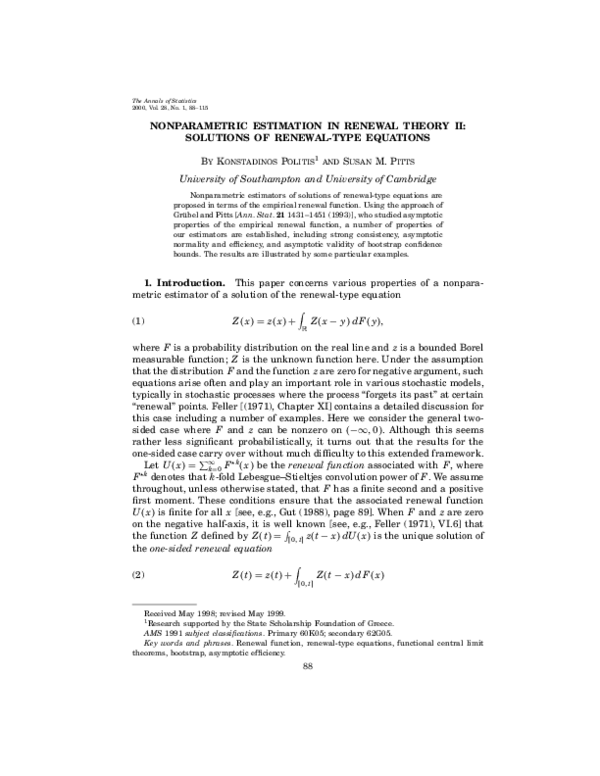 (PDF) Renewal-Type Equations