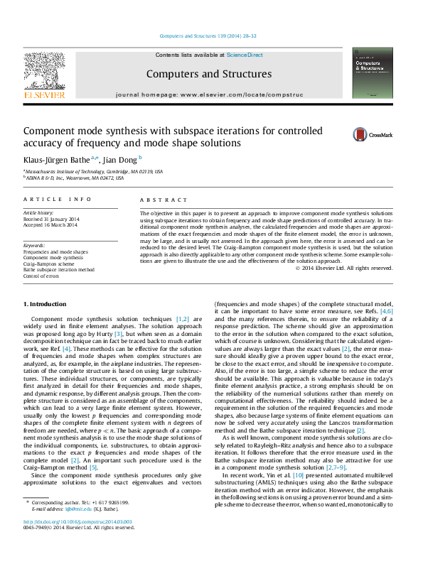 (PDF) Component mode synthesis with subspace iterations for controlled ...