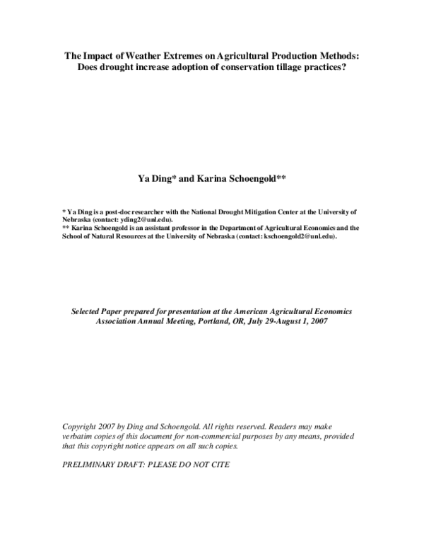 (PDF) The Impact of Weather Extremes on Agricultural Production Methods ...