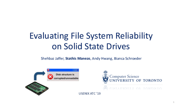 (PDF) Evaluating File System Reliability on Solid State Drives