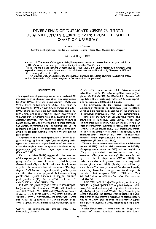 (PDF) Divergence of duplicate genes in the three sciaenid species ...