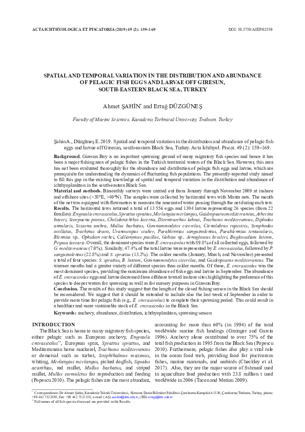 (PDF) Spatial and temporal variation in the distribution and abundance ...