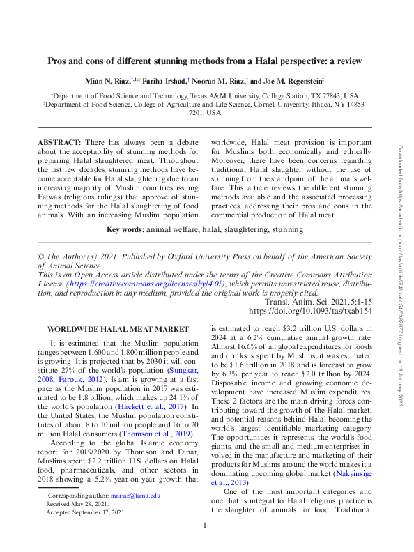 (PDF) Pros and cons of different stunning methods from a Halal ...