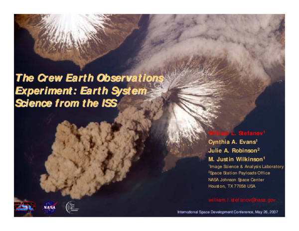 (PDF) The Crew Earth Observations Experiment: Earth System Science from ...